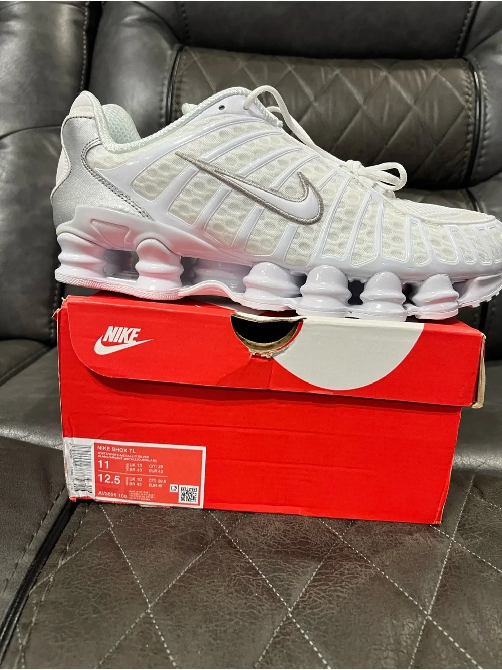 Nike Shox TL White with Silver Accents
